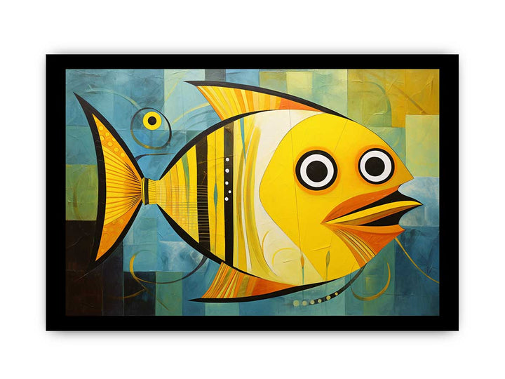 Modern Yellow Fish Art Painting