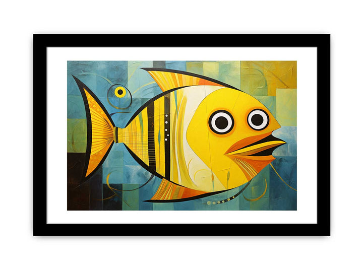 Modern Yellow Fish Art Painting