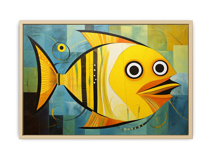 Modern Yellow Fish Art Painting