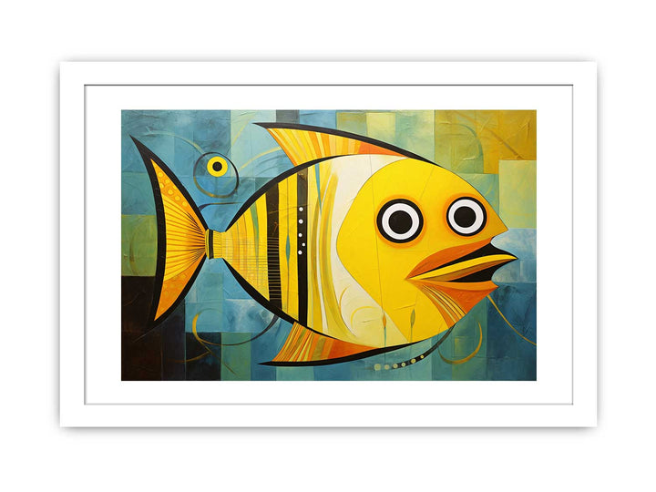 Modern Yellow Fish Art Painting