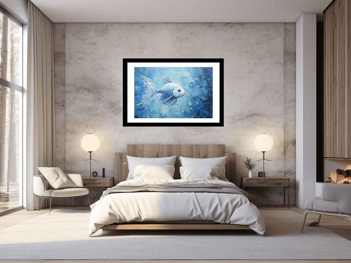 Modern Blue Fish Art Painting