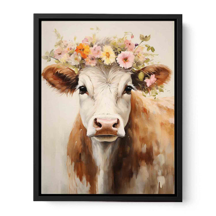 Modern Art Painting Brown Cow  