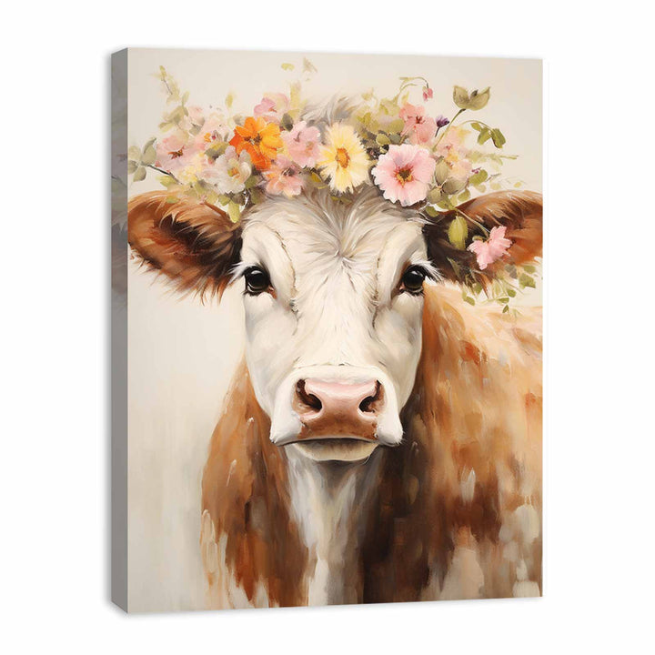 Modern Art Painting Brown Cow  