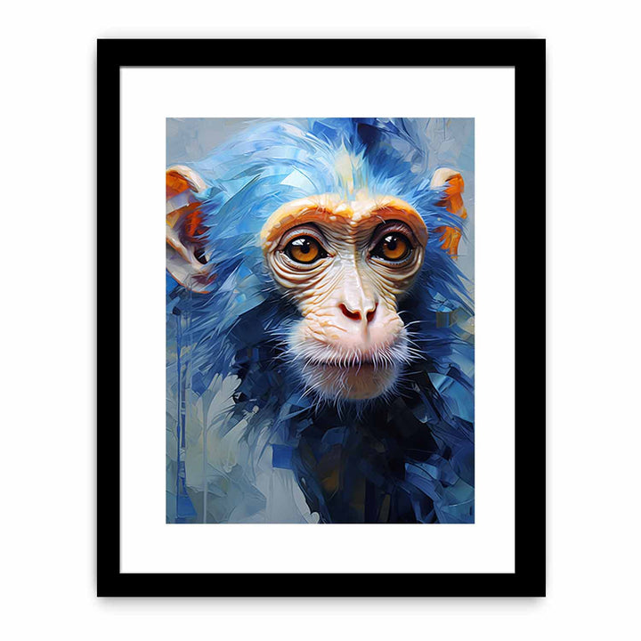 Modern Blue Monkey Art Painting