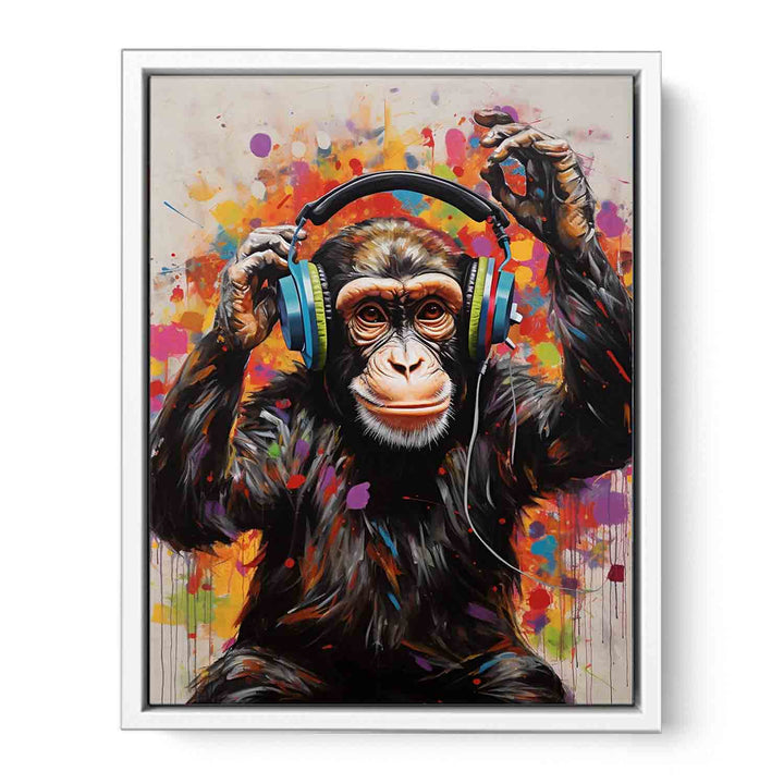 Modern Art Painting Monkey Red Black  Canvas Print