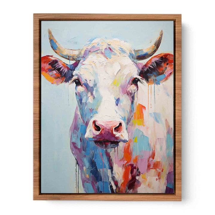 Modern Art Painting White Cow