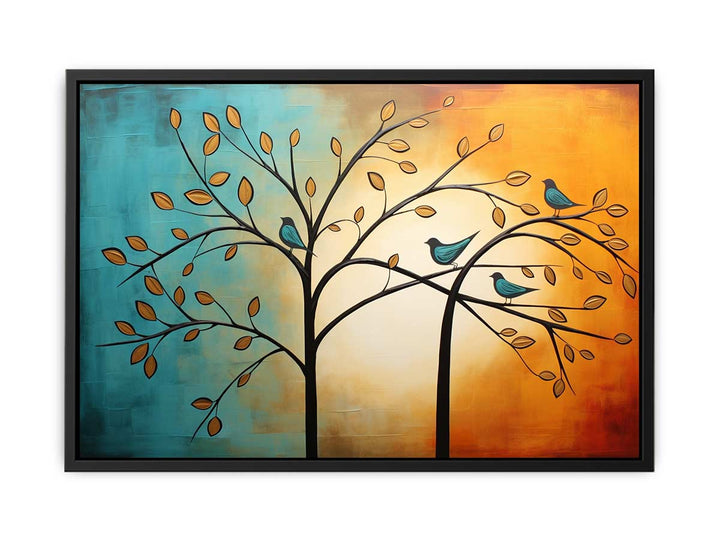 Modern Four Bird Art Painting