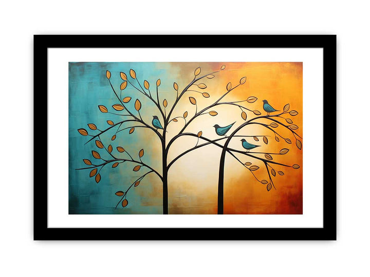 Modern Four Bird Art Painting