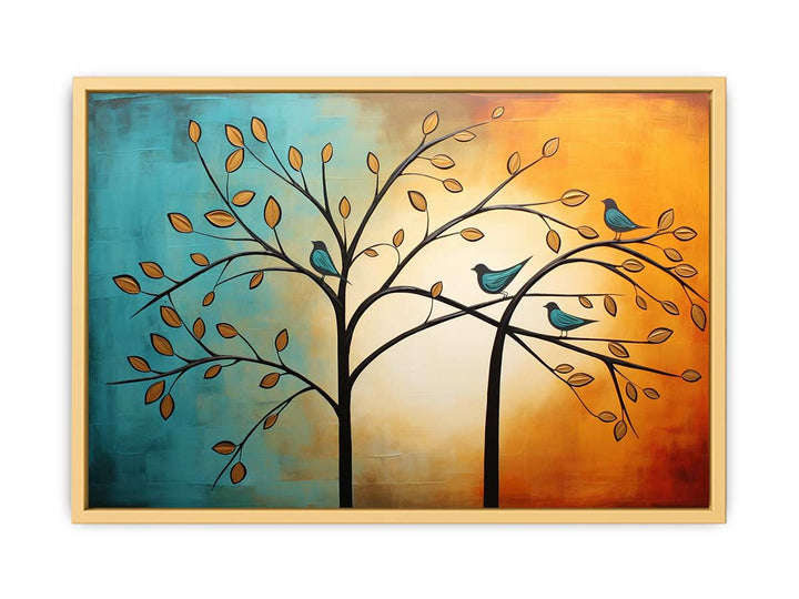 Modern Four Bird Art Painting