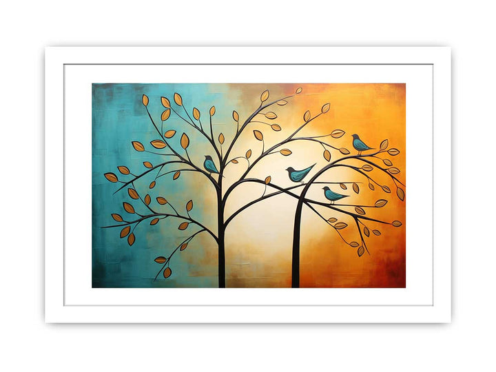 Modern Four Bird Art Painting