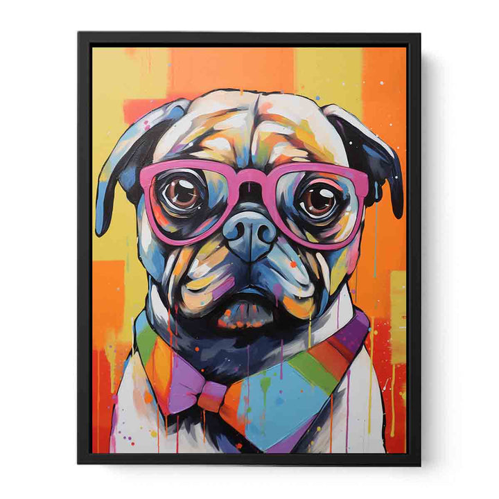 Modern Art Painting Pug Goggles Glass  