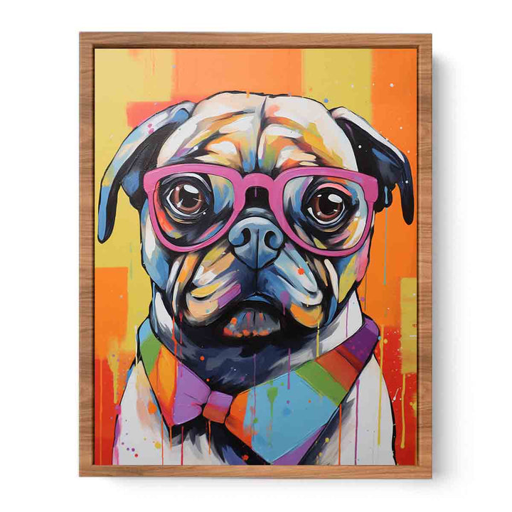 Modern Art Painting Pug Goggles Glass  