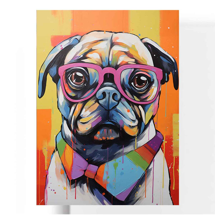 Modern Art Painting Pug Goggles Glass  