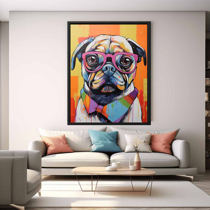 Modern Art Painting Pug Goggles Glass  