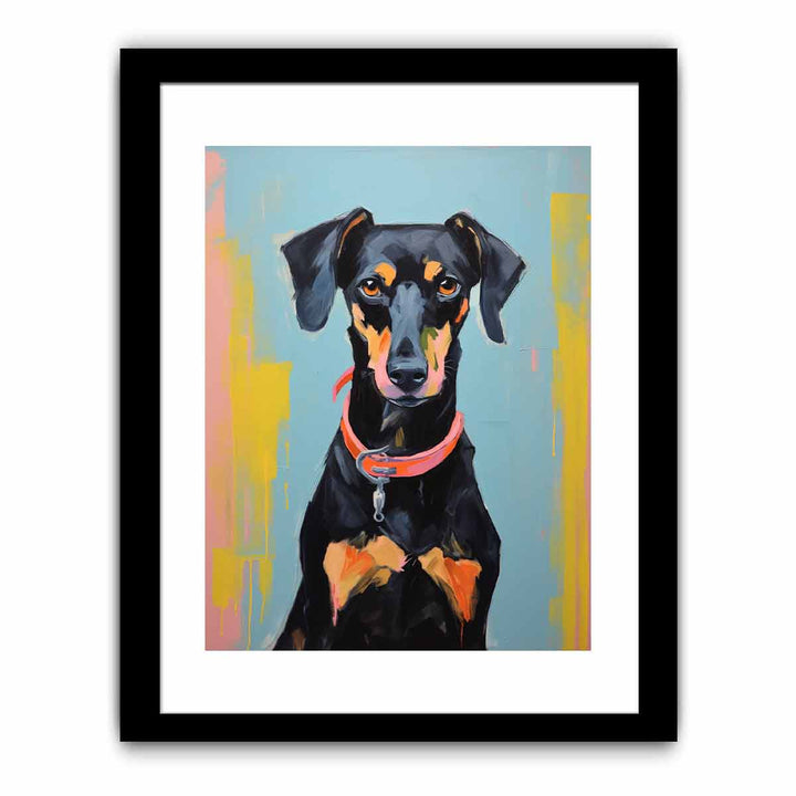Brown Black Dog Modern Art Painting