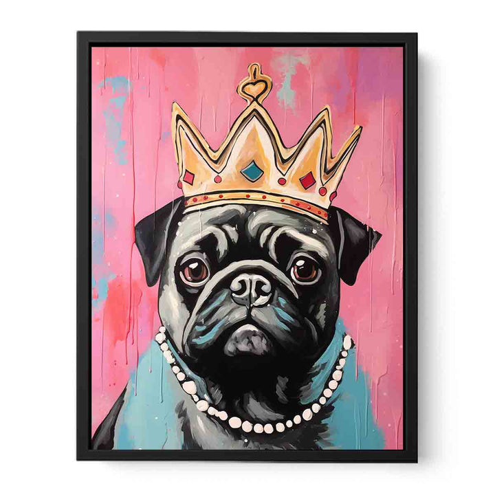 Modern Crown Pug Art Painting