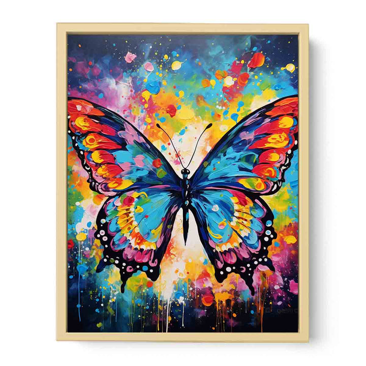 Modern Art Painting Colorful Butterfly  Framed Print