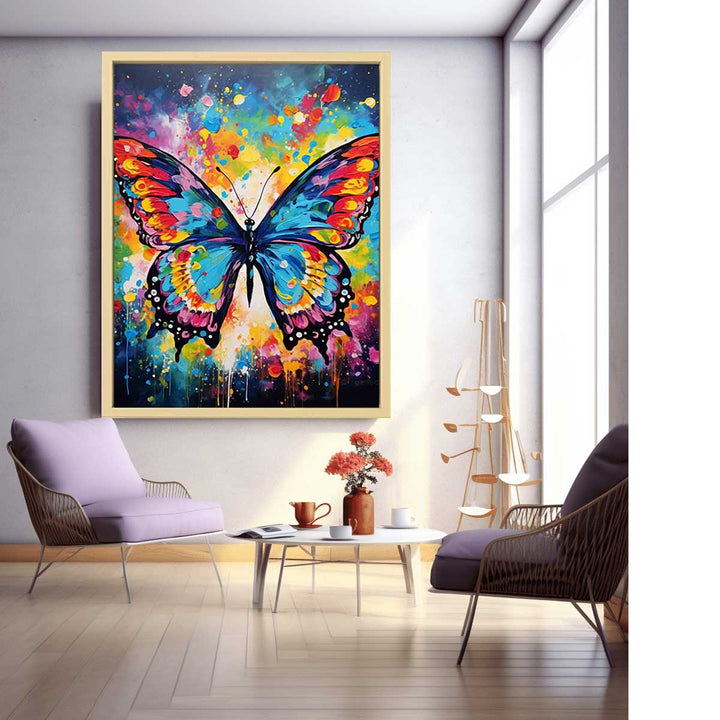 Modern Art Painting Colorful Butterfly  