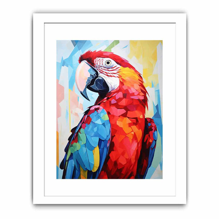 Red Blue Parrot Modern Art Painting