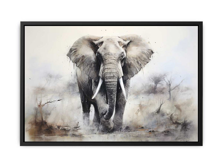 Modern Grey Elephant Art Painting