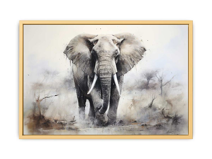 Modern Grey Elephant Art Painting