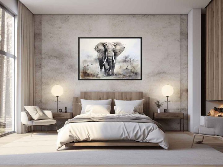 Modern Grey Elephant Art Painting