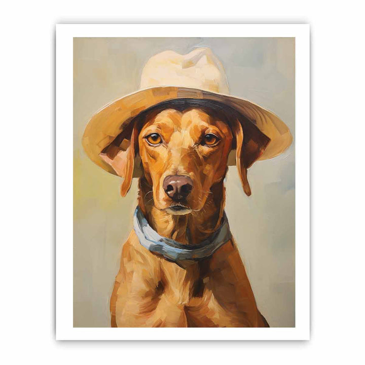 Modern Hat And Dog Art Painting