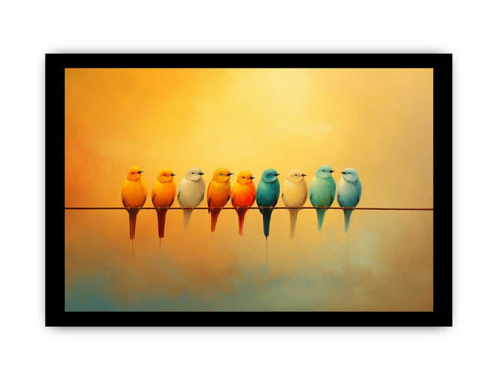 Modern Bird Branches Art Painting