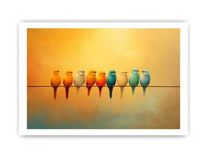 Modern Bird Branches Art Painting