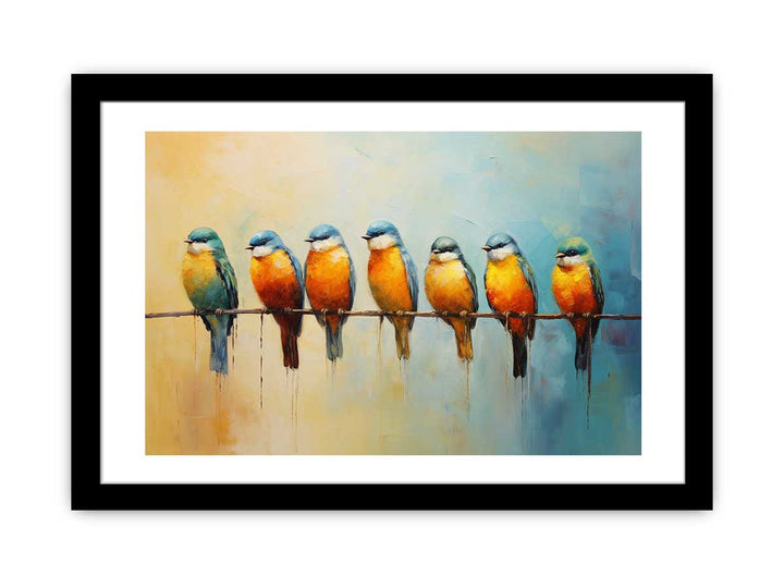 Modern Flower Bird Branches Art Painting