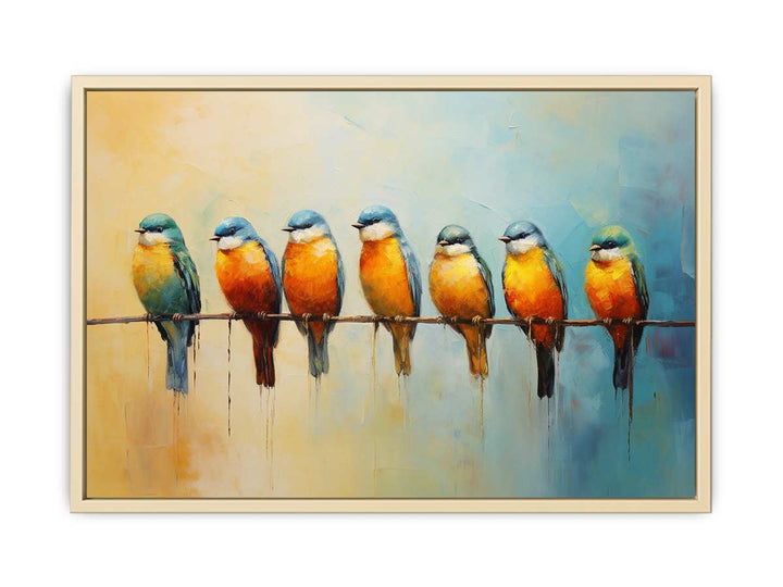 Modern Flower Bird Branches Art Painting