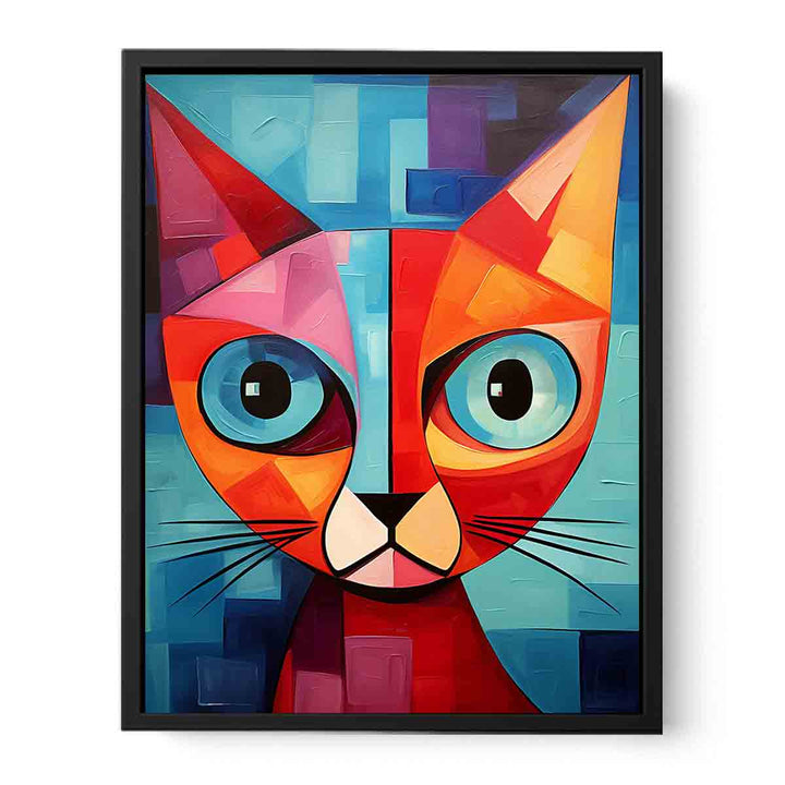 Modern Red Cat Art Painting