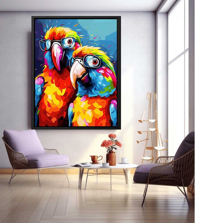 Two Parrot Modern Art Painting