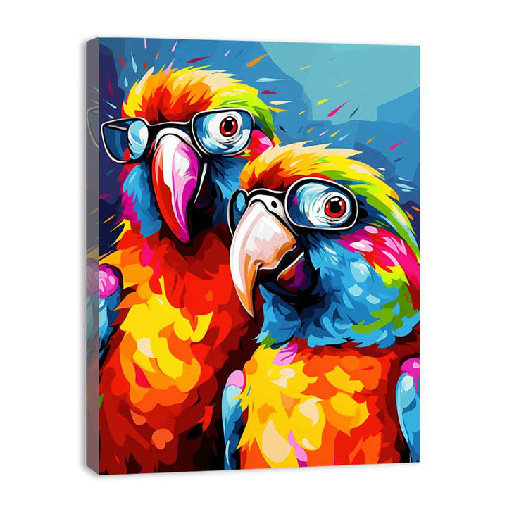 Two Parrot Modern Art Painting