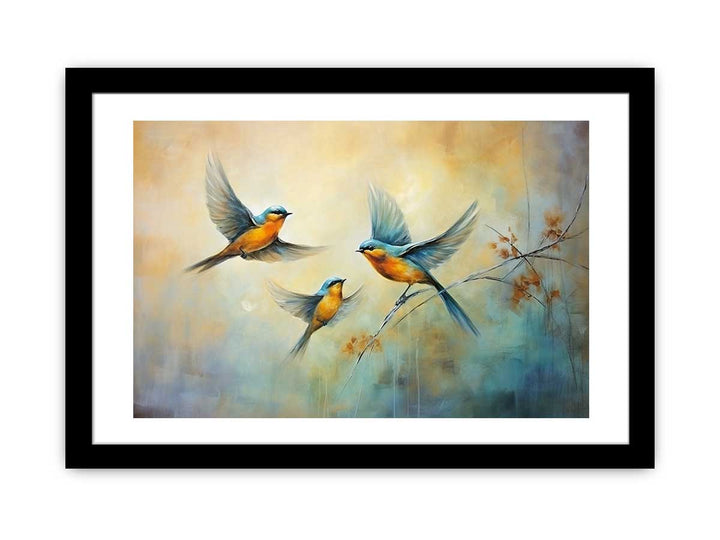 Three Bird Modern Art Painting