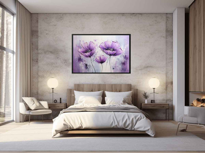 Three Purple Flower Art Painting