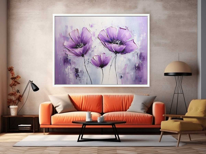 Three Purple Flower Art Painting