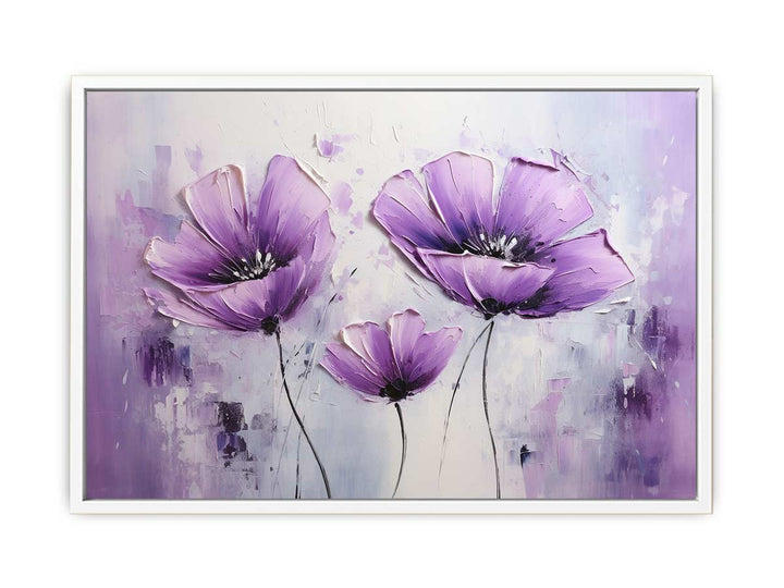 Three Purple Flower Art Painting