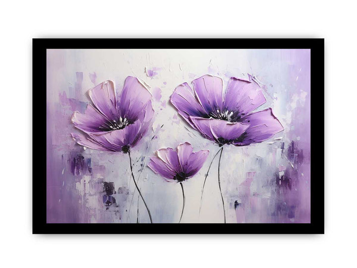 Three Purple Flower Art Painting