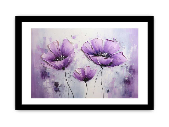 Three Purple Flower Art Painting