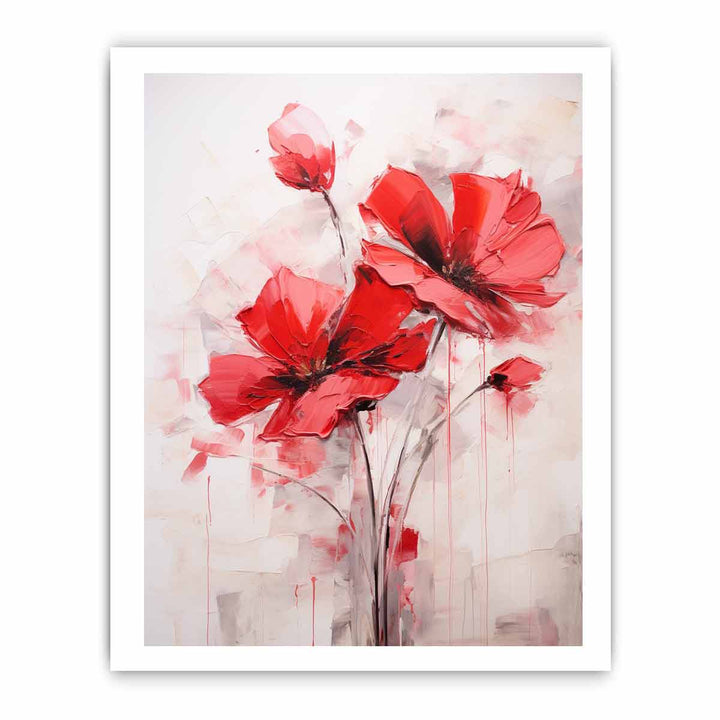 Two Red Flower Art Painting