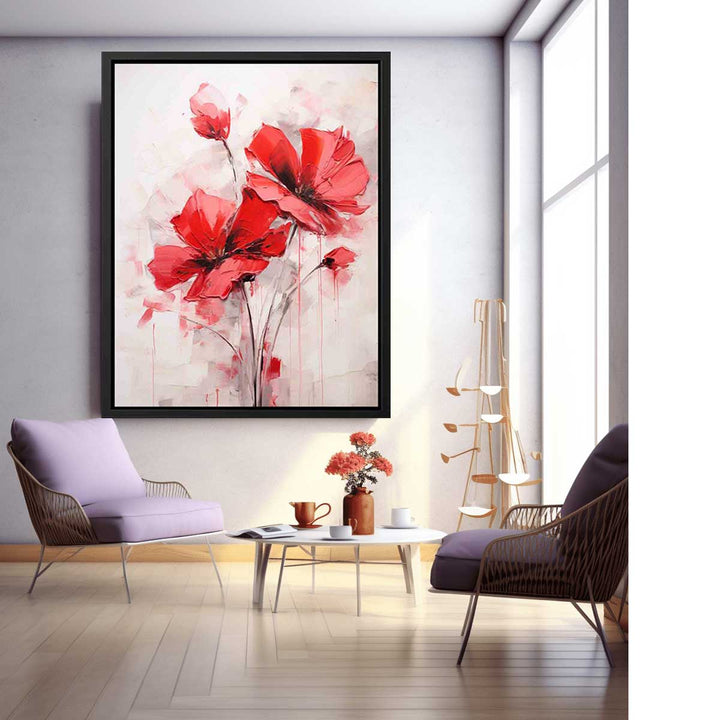 Two Red Flower Art Painting