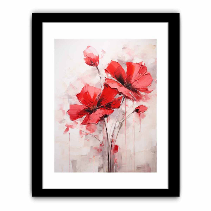 Two Red Flower Art Painting