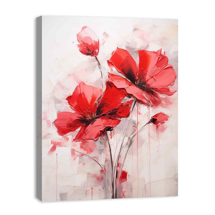 Two Red Flower Art Painting