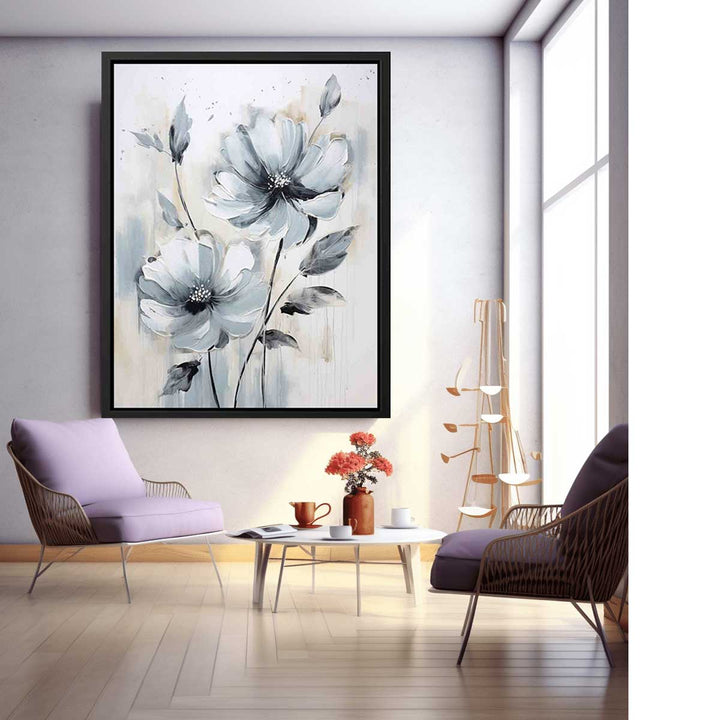 Flower Grey Art Painting