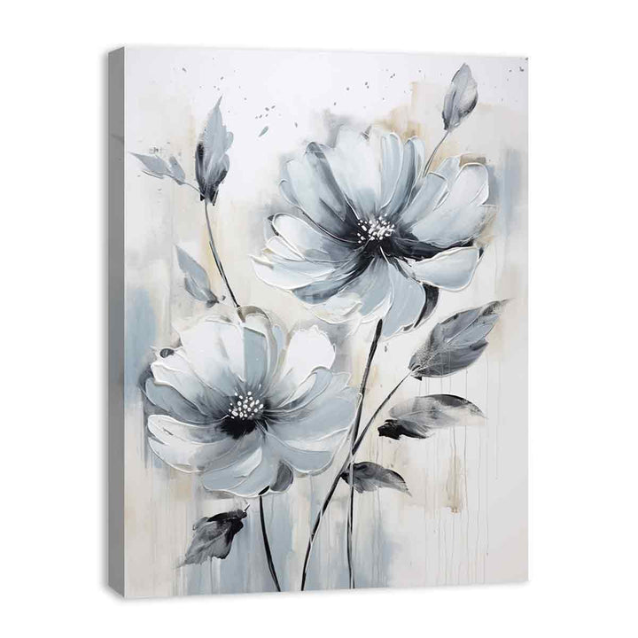 Flower Grey Art Painting