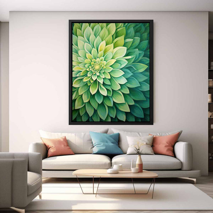 Green Flower Art Painting  