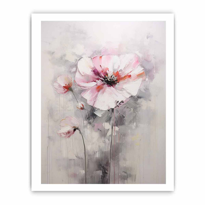 Flower Art Painting White Pink