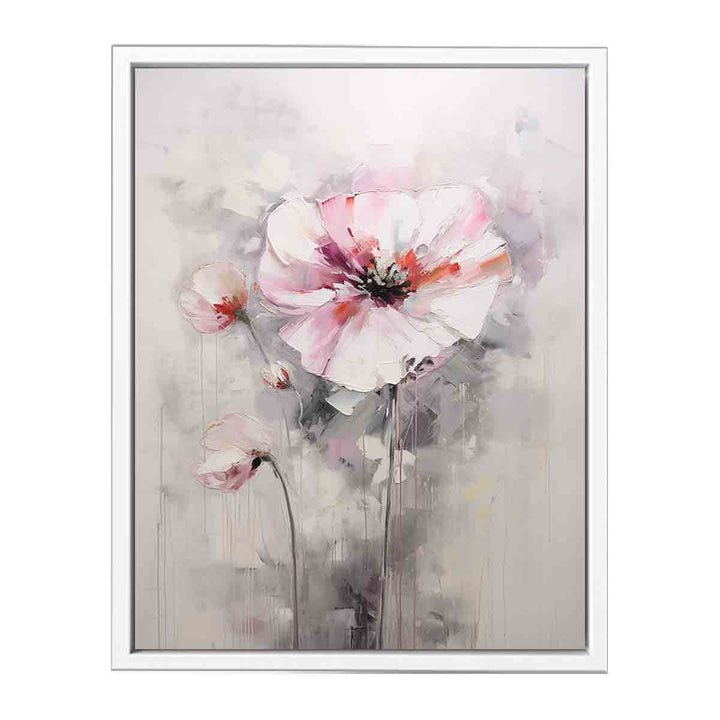 Flower Art Painting White Pink