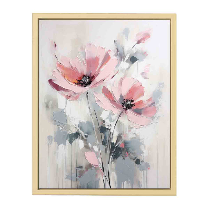 Flower Grey Pink Art Painting